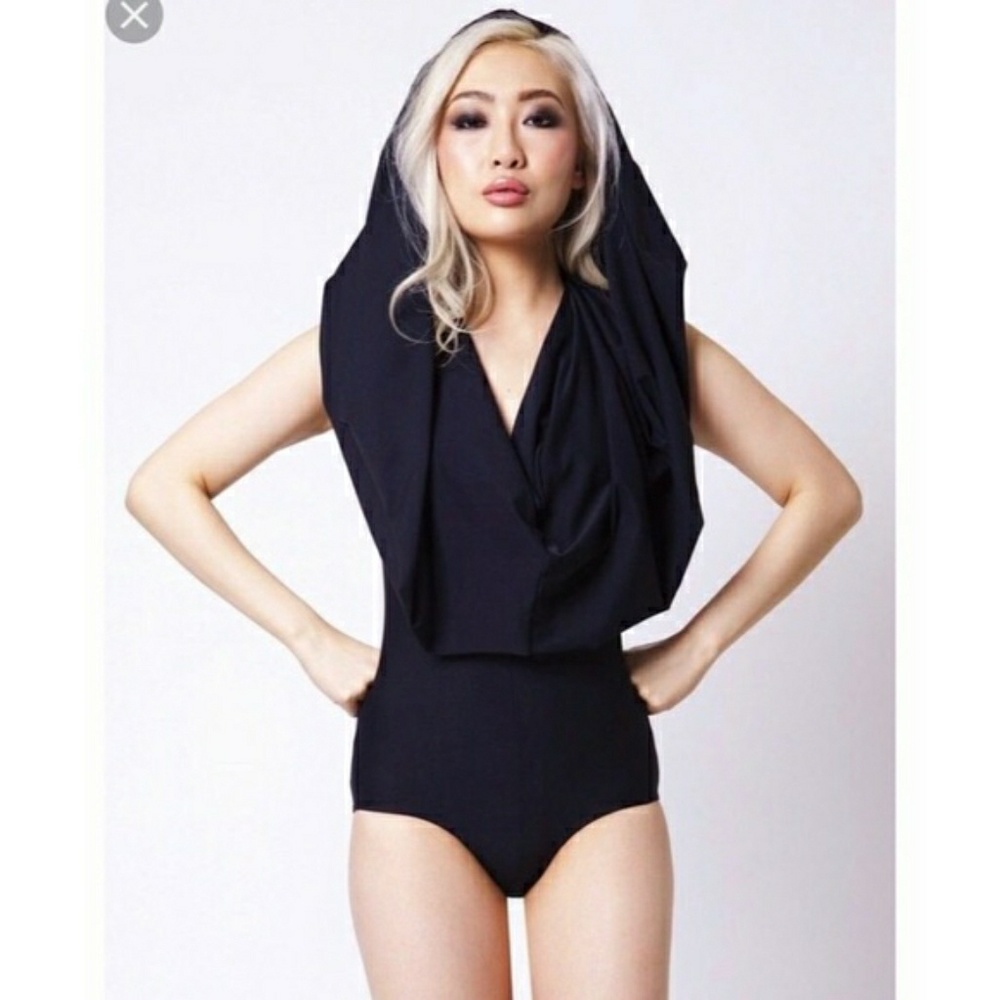 Black milk hooded bodysuit